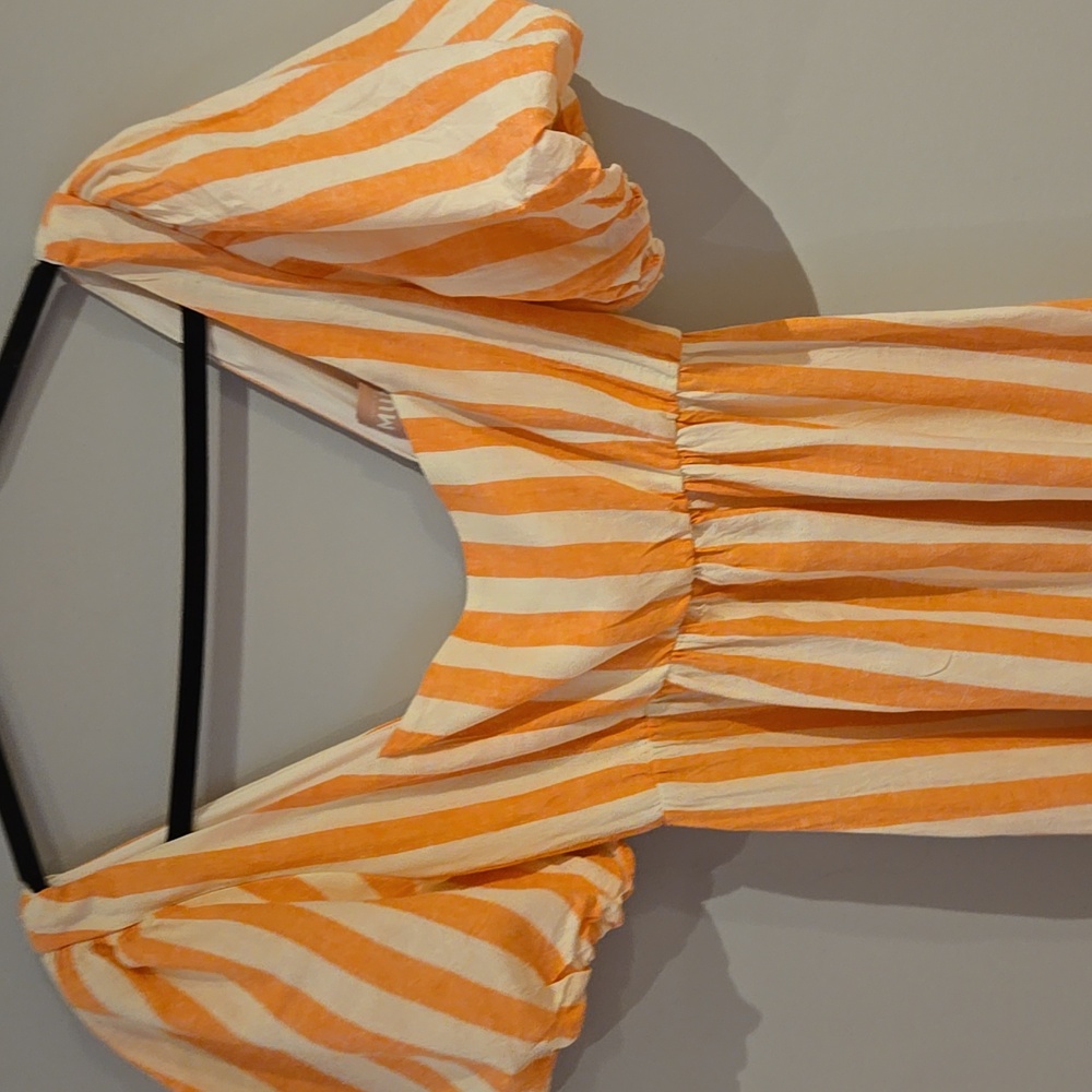 Show Me Your MuMu Striped Pink/Orange and White Maxi Dress Size M - Picture 4 of 6